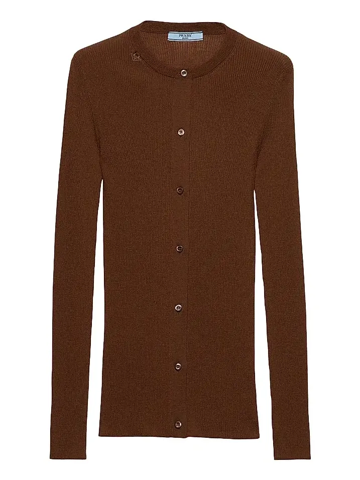 Women's Ribbed Knit Wool Cardigan