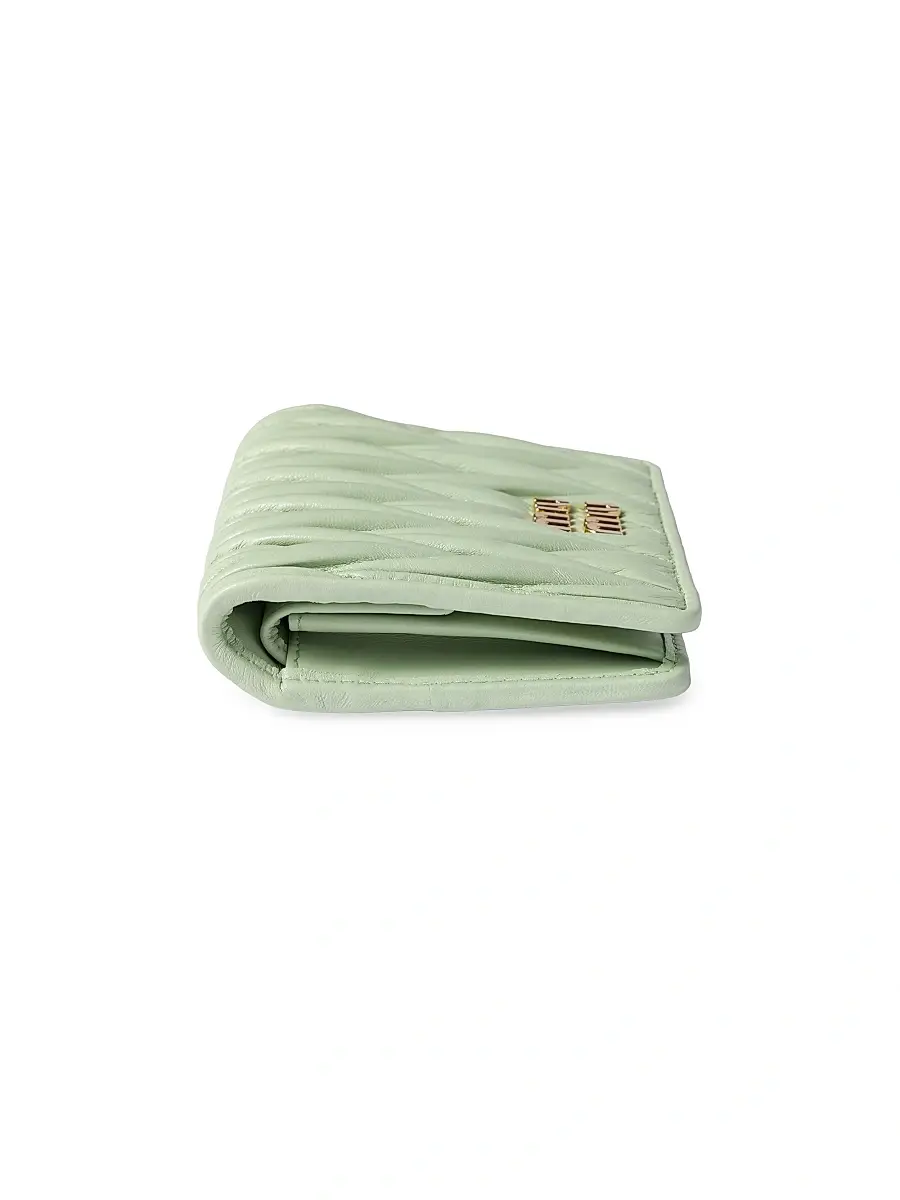 Miu Miu Women's Matelassé Nappa Leather Wallet - Green | Thumbnail 4 Miu Miu Women's Matelassé Nappa Leather Wallet - Green | Thumbnail 4