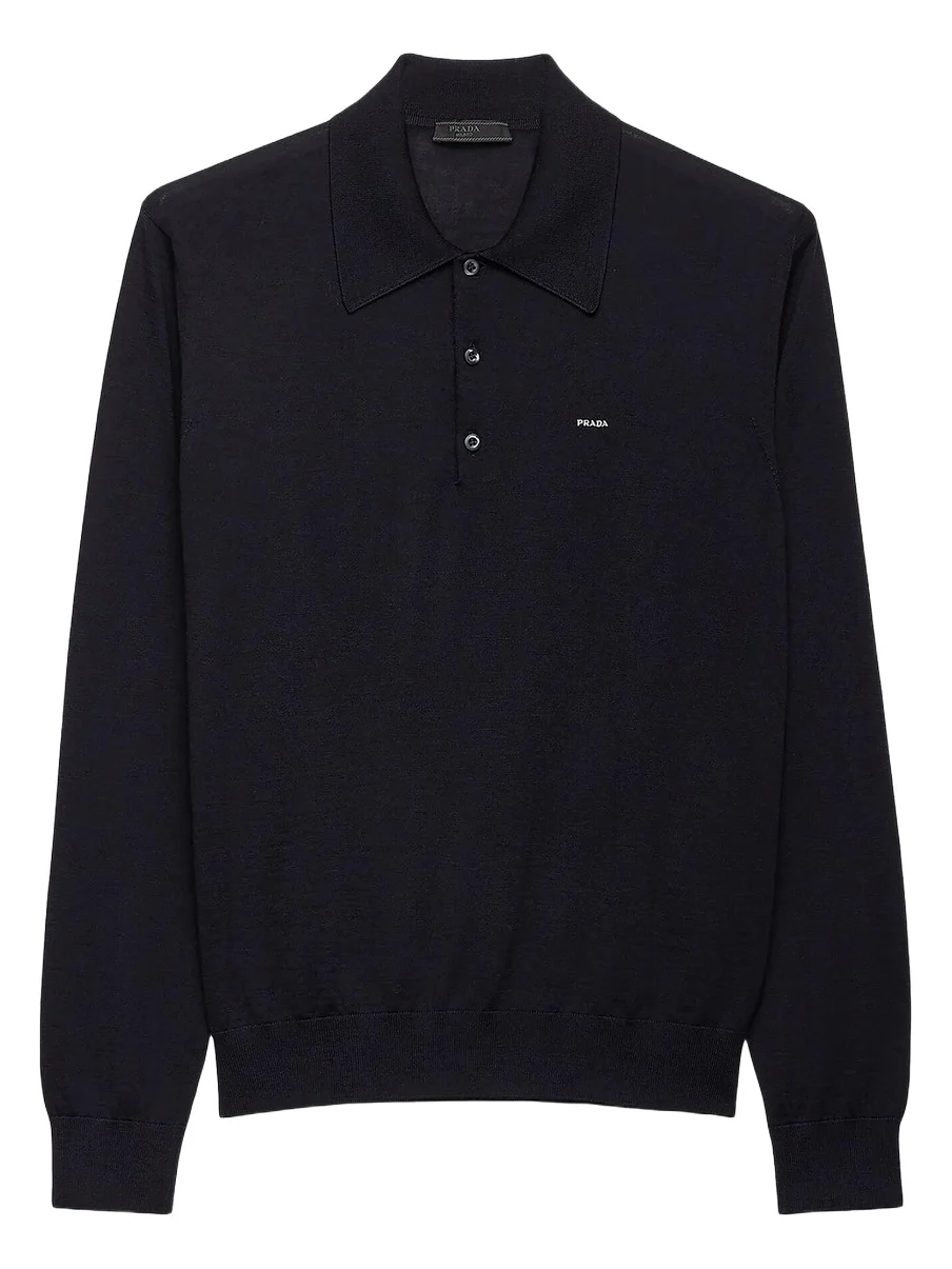 Prada Men's Worsted Wool Polo Shirt
