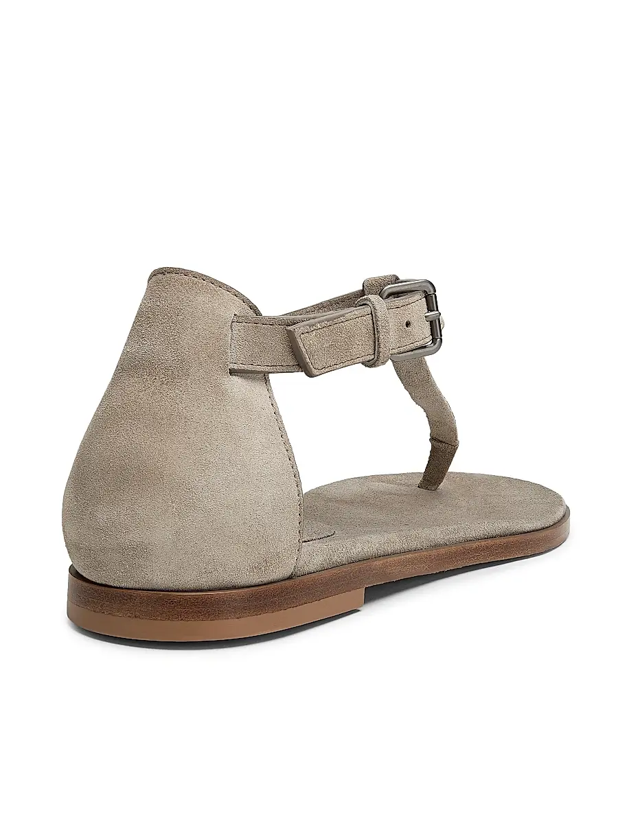 Brunello Cucinelli Women's Beaded Suede T-Strap Sandals | Thumbnail 3 Brunello Cucinelli Women's Beaded Suede T-Strap Sandals | Thumbnail 3