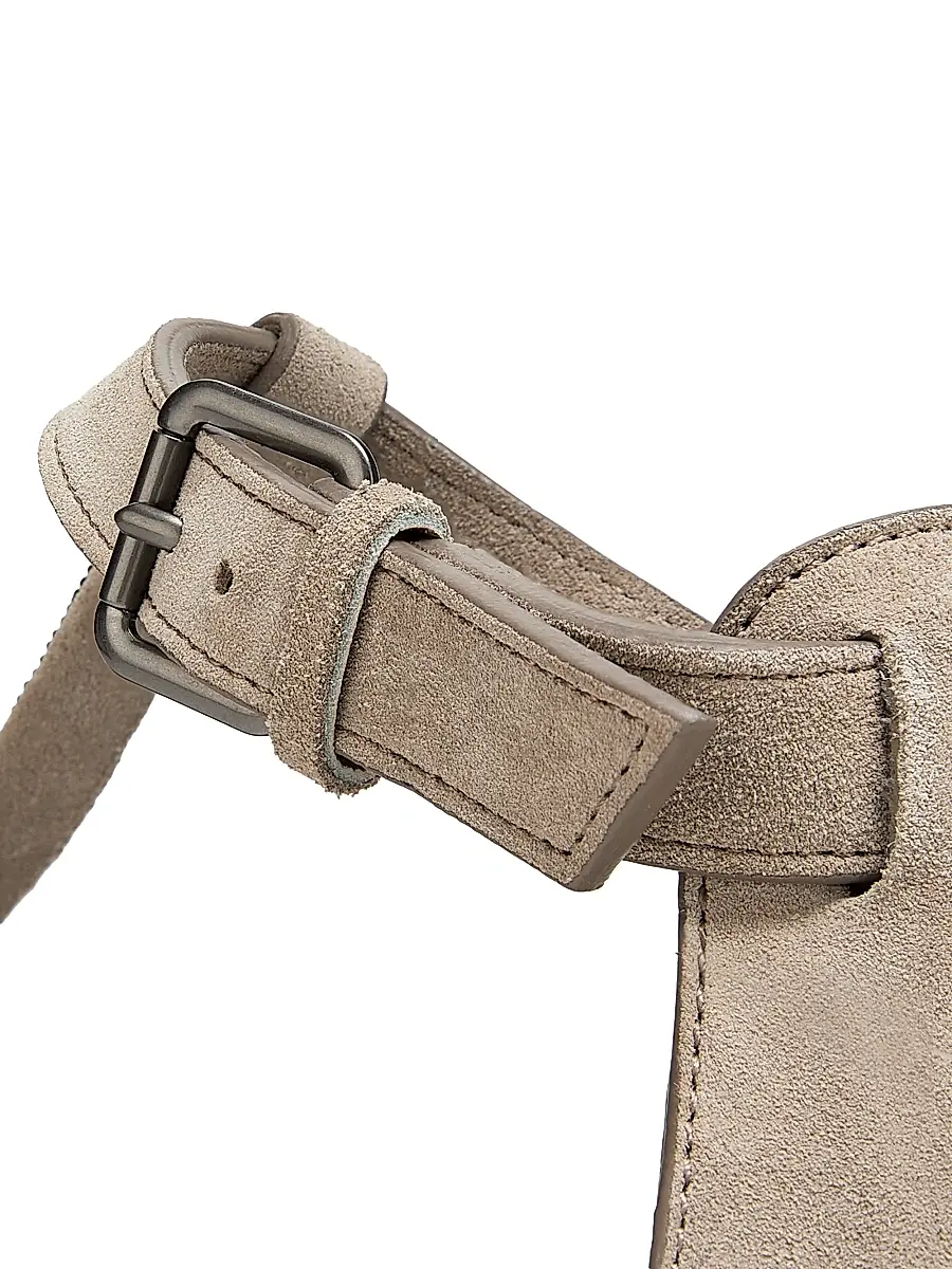 Brunello Cucinelli Women's Beaded Suede T-Strap Sandals | Thumbnail 6 Brunello Cucinelli Women's Beaded Suede T-Strap Sandals | Thumbnail 6