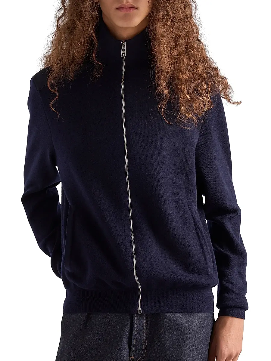Prada Men's Cashmere Zipper Cardigan | Thumbnail 2