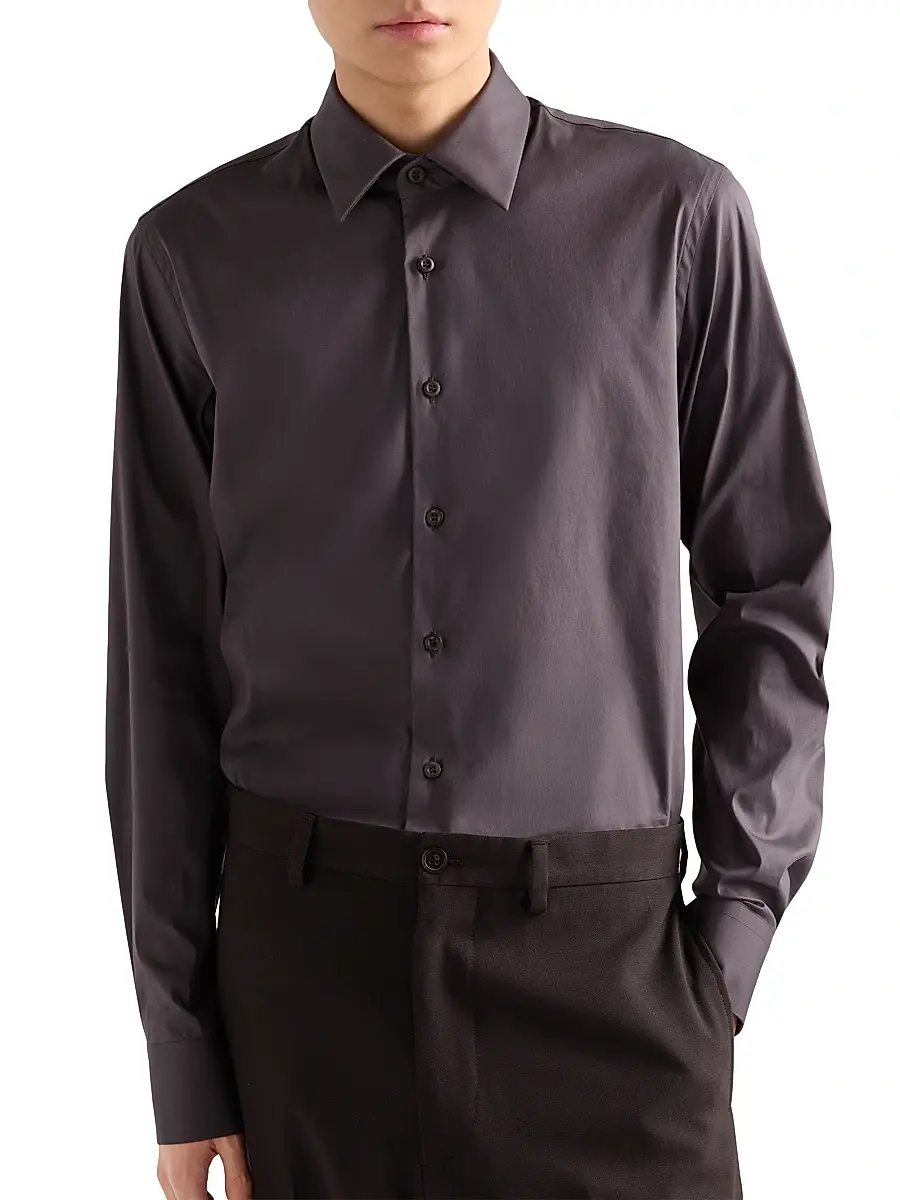 Prada Men's Stretch Cotton Shirt | Thumbnail 2