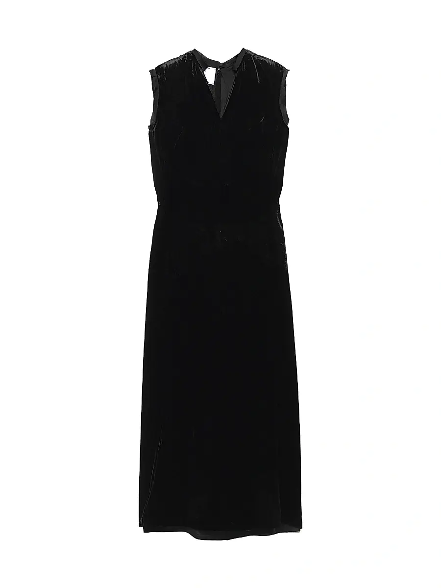 Women's Crushed Velvet Dress - Black Women's Crushed Velvet Dress - Black
