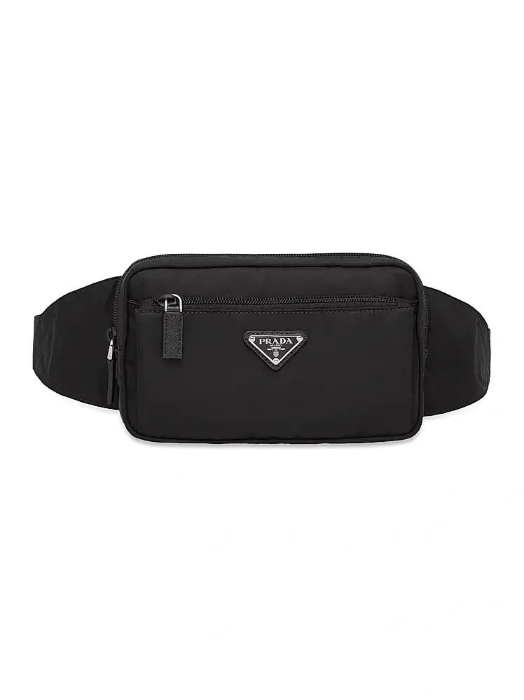 Men's Re-Nylon and Saffiano Leather Belt Bag