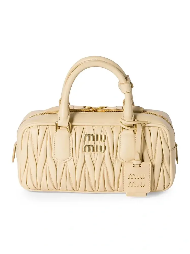 Miu Miu Women's Arcadie Matelassé Nappa Leather Top Handle Bag