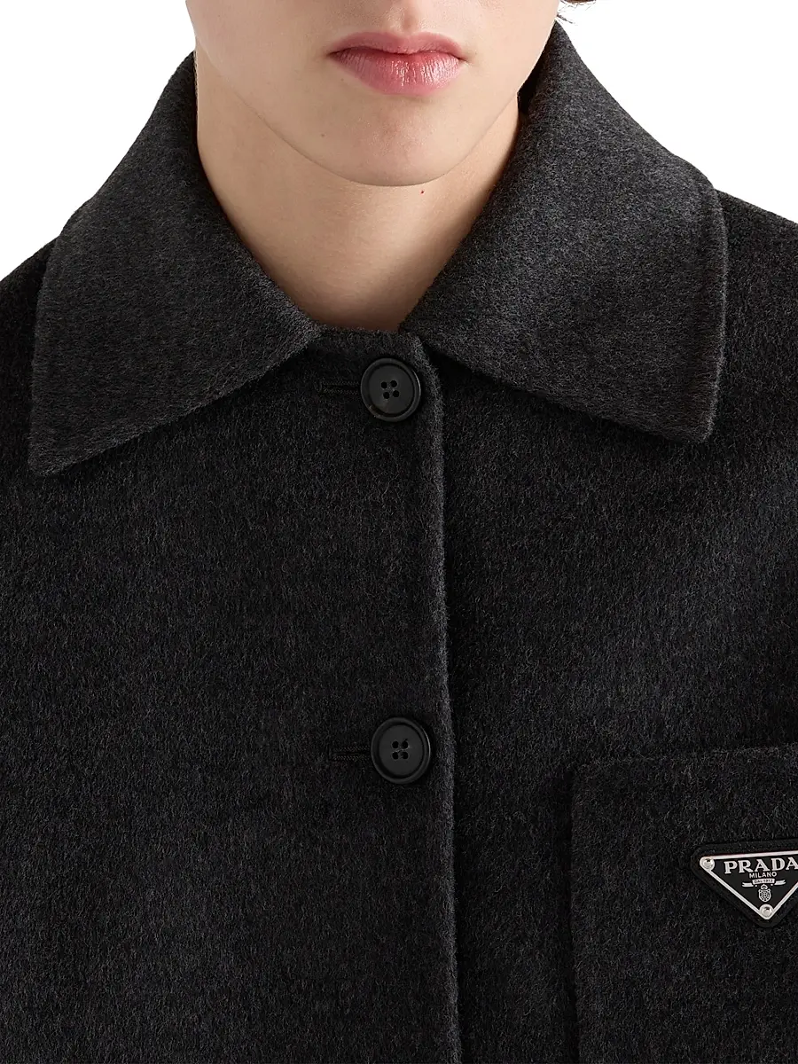 Prada Women's Single-Breasted Double Cashwool Caban Jacket | Thumbnail 5