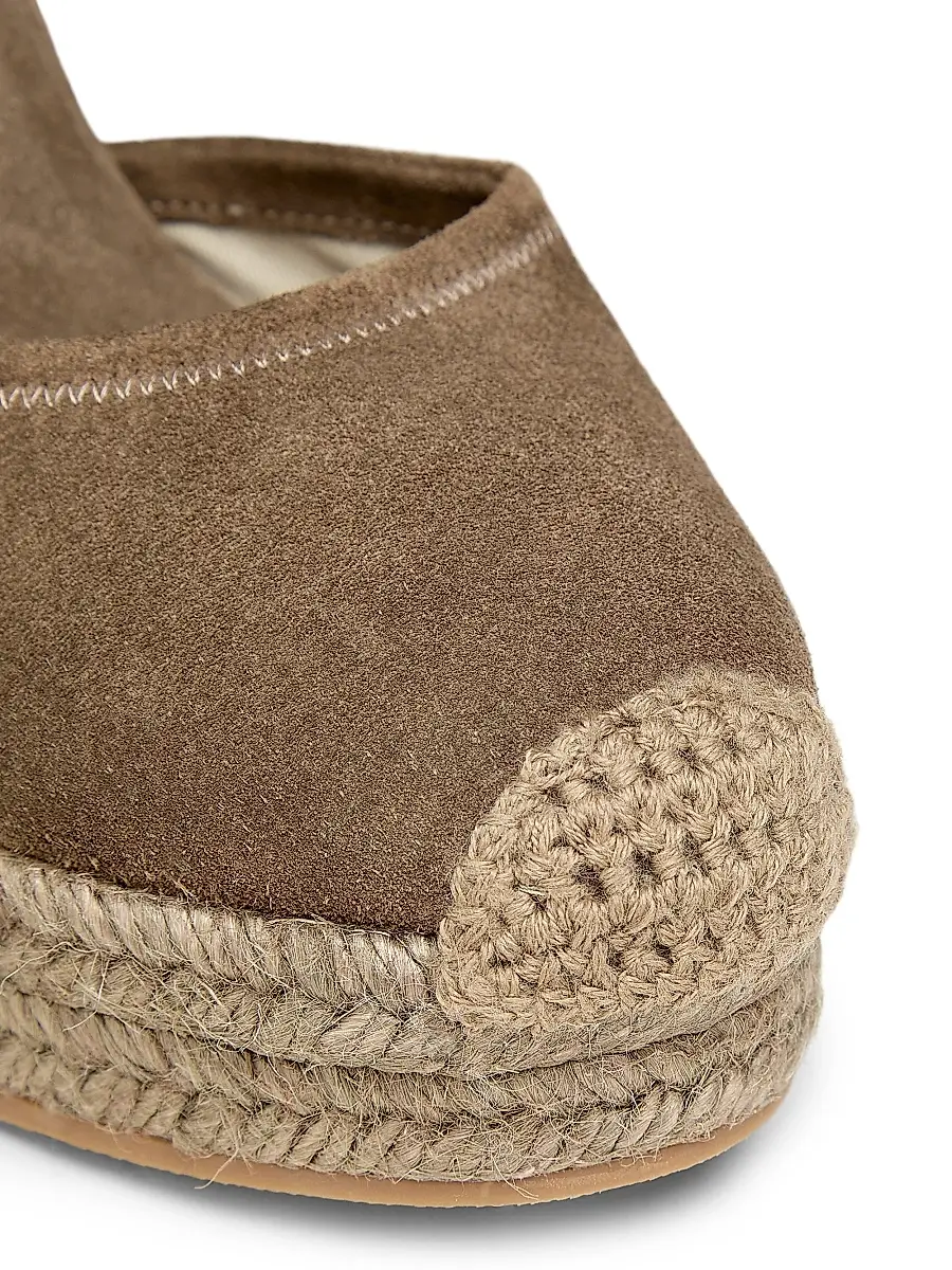 Brunello Cucinelli Women's 80MM Suede Ankle Wrap Espadrilles | Thumbnail 6