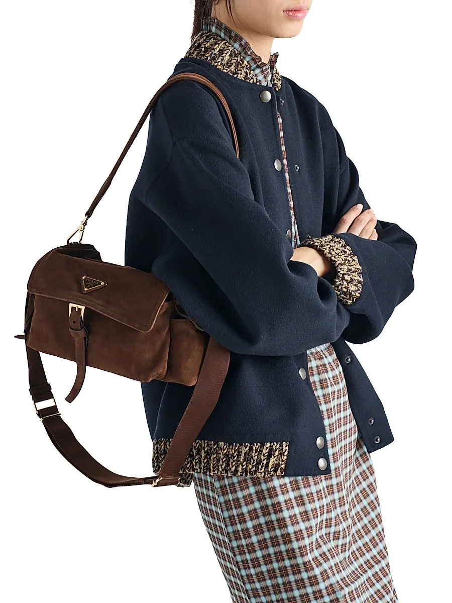 Prada Women's Double Cashmere and Wool Bomber Jacket | Thumbnail 4