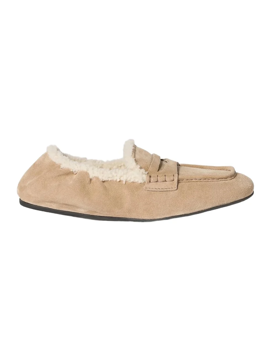 Miu Miu Women's Ruches Suede Loafers