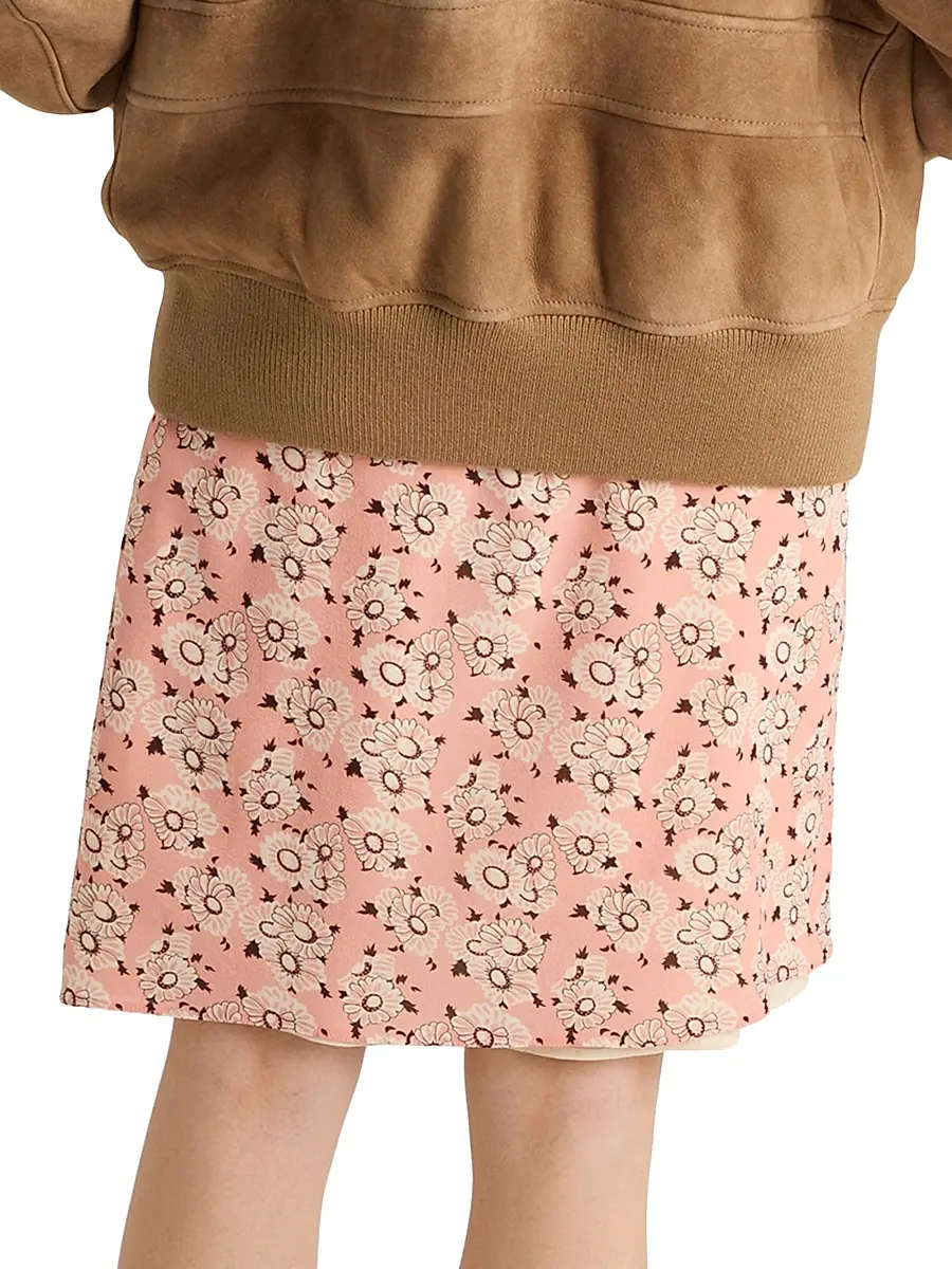 Prada Women's Floral Print Georgette Skirt - Pink | Thumbnail 3 Prada Women's Floral Print Georgette Skirt - Pink | Thumbnail 3