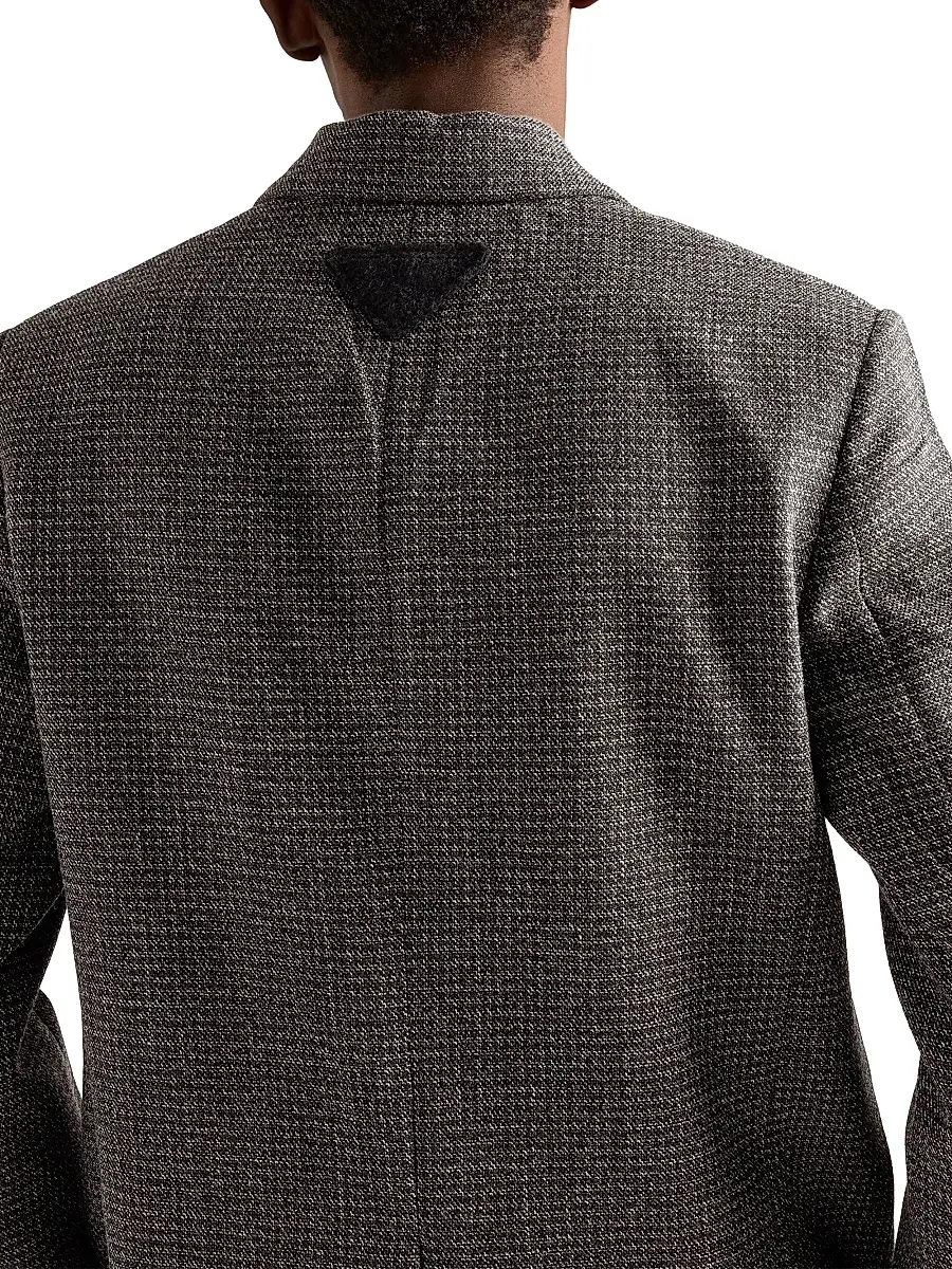 Prada Men's Single-Breasted Wool Jacket - Black | Thumbnail 4