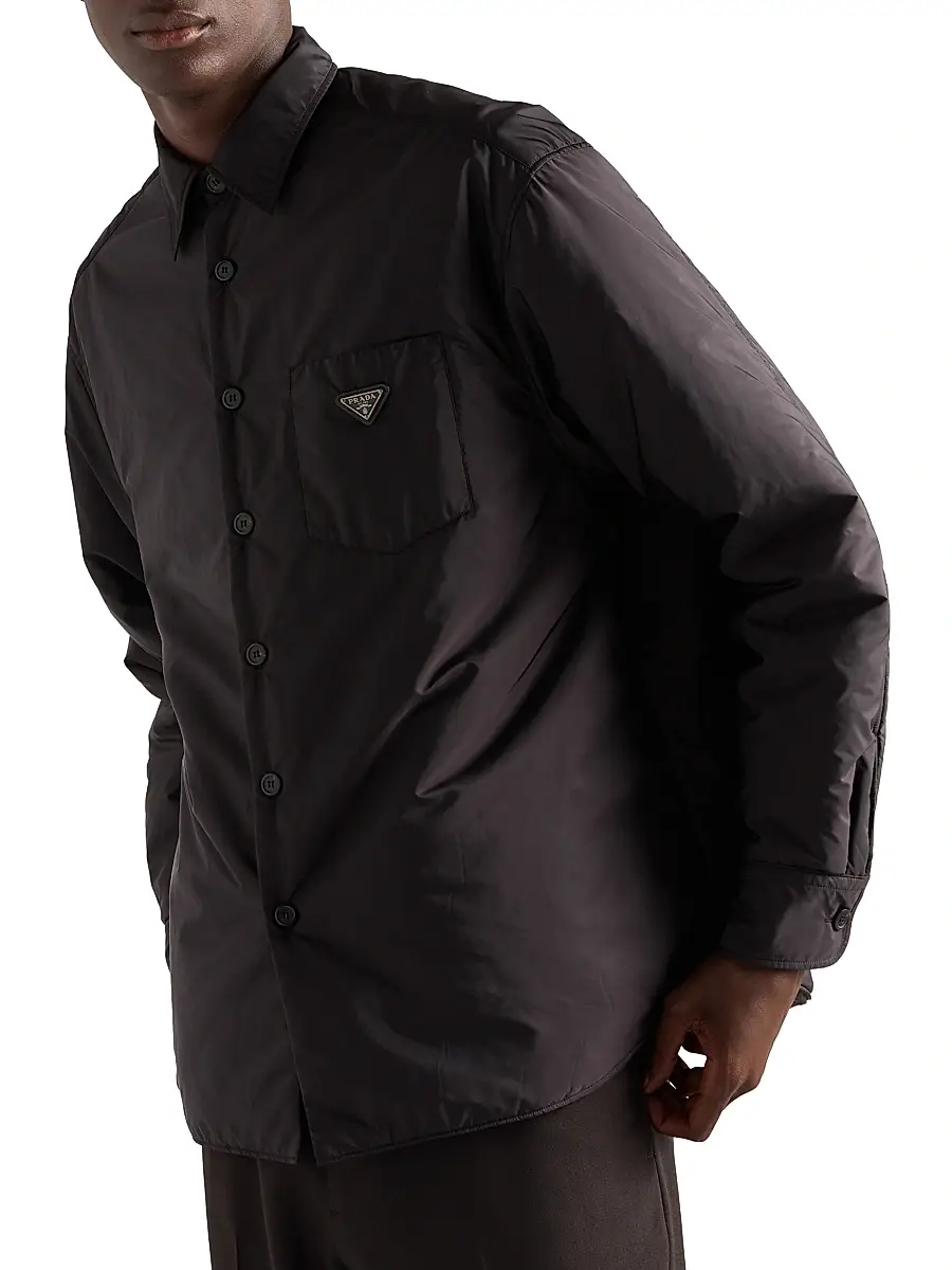 Prada Men's Light Re-Nylon Shirt - Black | Thumbnail 3 Prada Men's Light Re-Nylon Shirt - Black | Thumbnail 3
