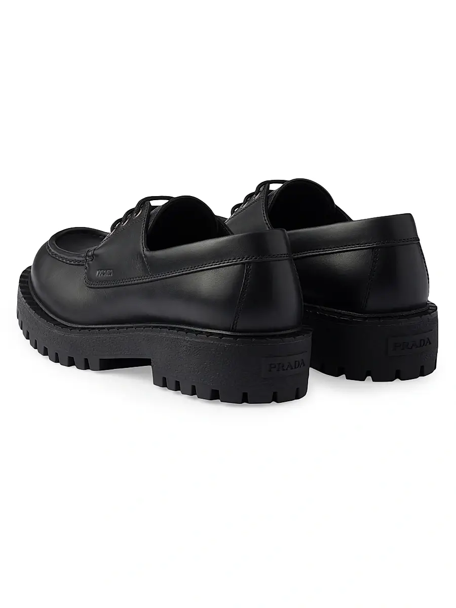 Prada Men's Men's Laced Leather Loafers | Thumbnail 3