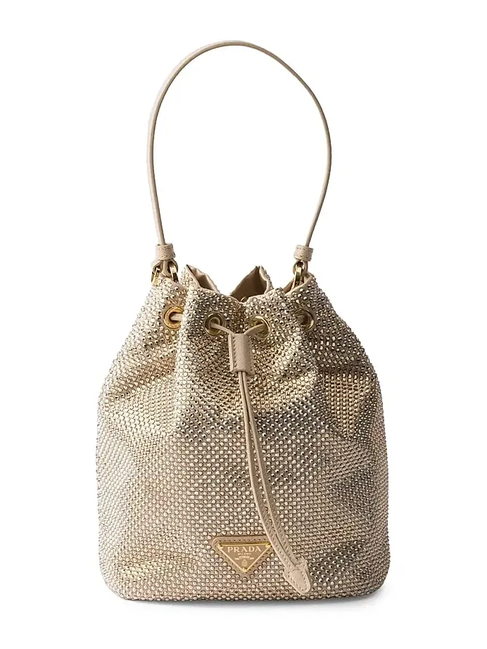 Women's Crystal-Studded Satin Mini-Bag