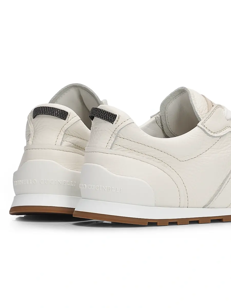Brunello Cucinelli Women's Soft Grain Leather Low-Top Sneakers | Thumbnail 3 Brunello Cucinelli Women's Soft Grain Leather Low-Top Sneakers | Thumbnail 3