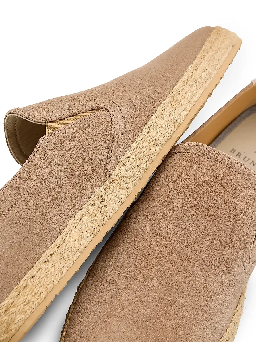 Brunello Cucinelli Men's Suede Braided-Midsole Espadrilles | Thumbnail 5 Brunello Cucinelli Men's Suede Braided-Midsole Espadrilles | Thumbnail 5