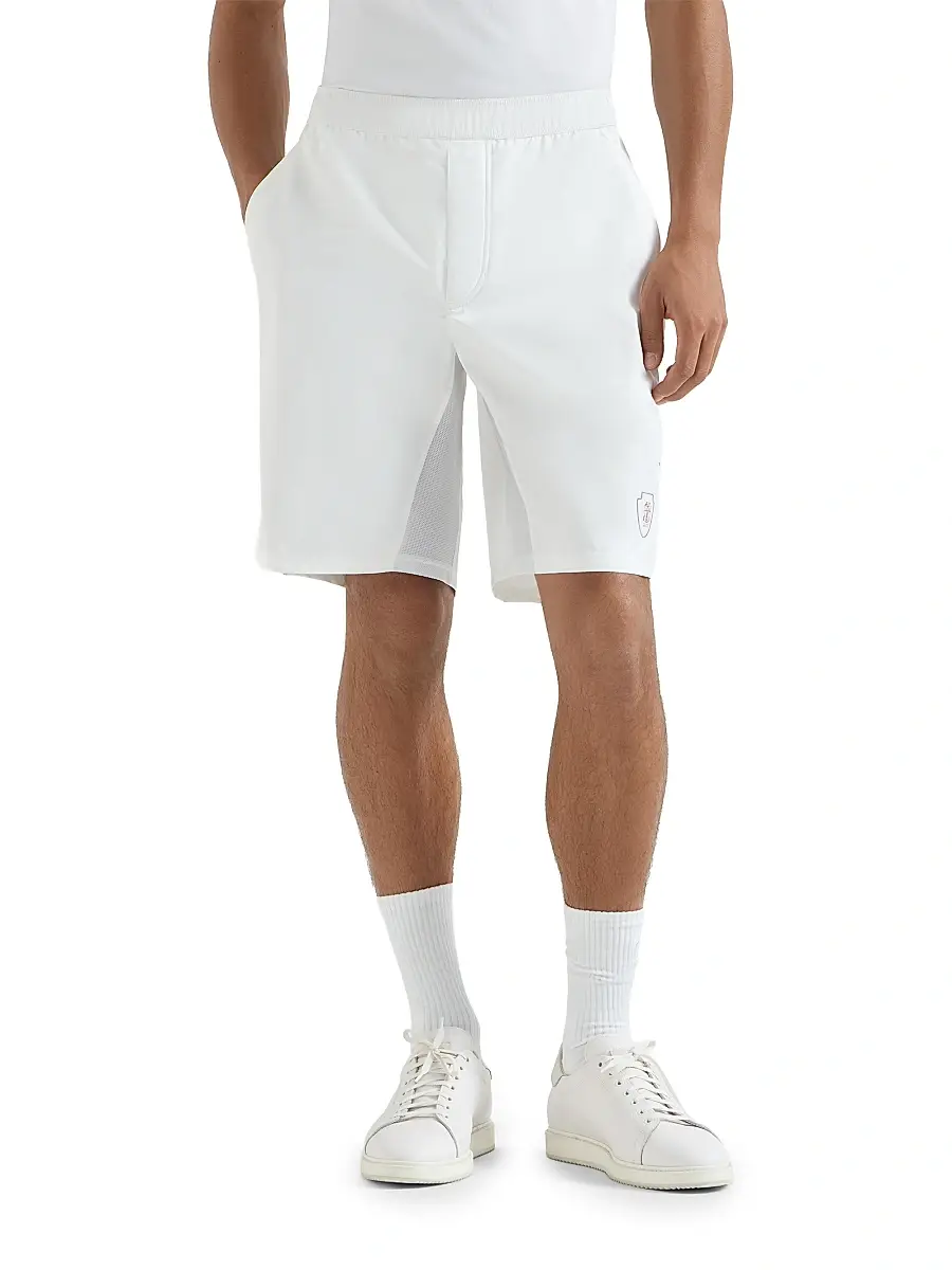 Brunello Cucinelli Men's Nylon Shorts with Logo | Thumbnail 2 Brunello Cucinelli Men's Nylon Shorts with Logo | Thumbnail 2