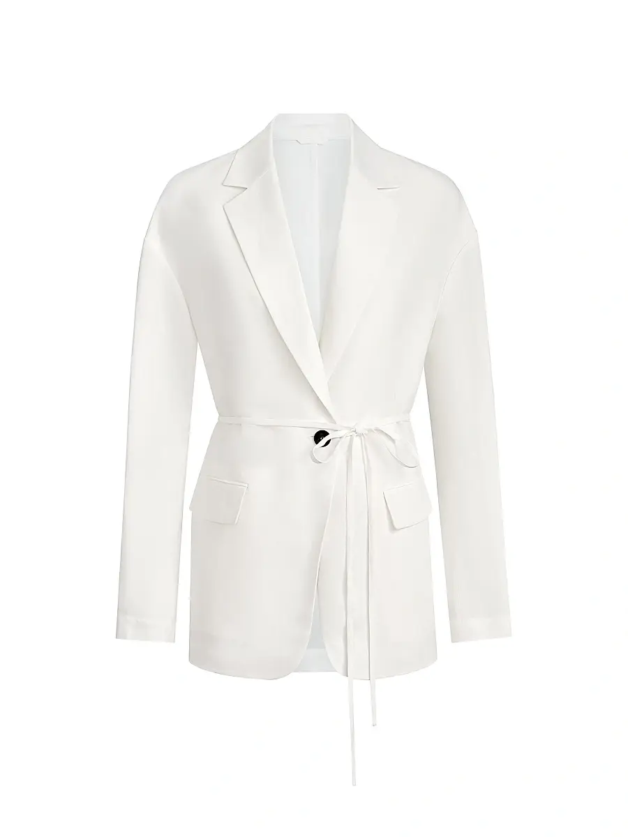 Brunello Cucinelli Women's Viscose and Linen Fluid Twill Blazer with Monili - Panama - Size 8 | Image 1 Brunello Cucinelli Women's Viscose and Linen Fluid Twill Blazer with Monili - Panama - Size 8 | Image 1
