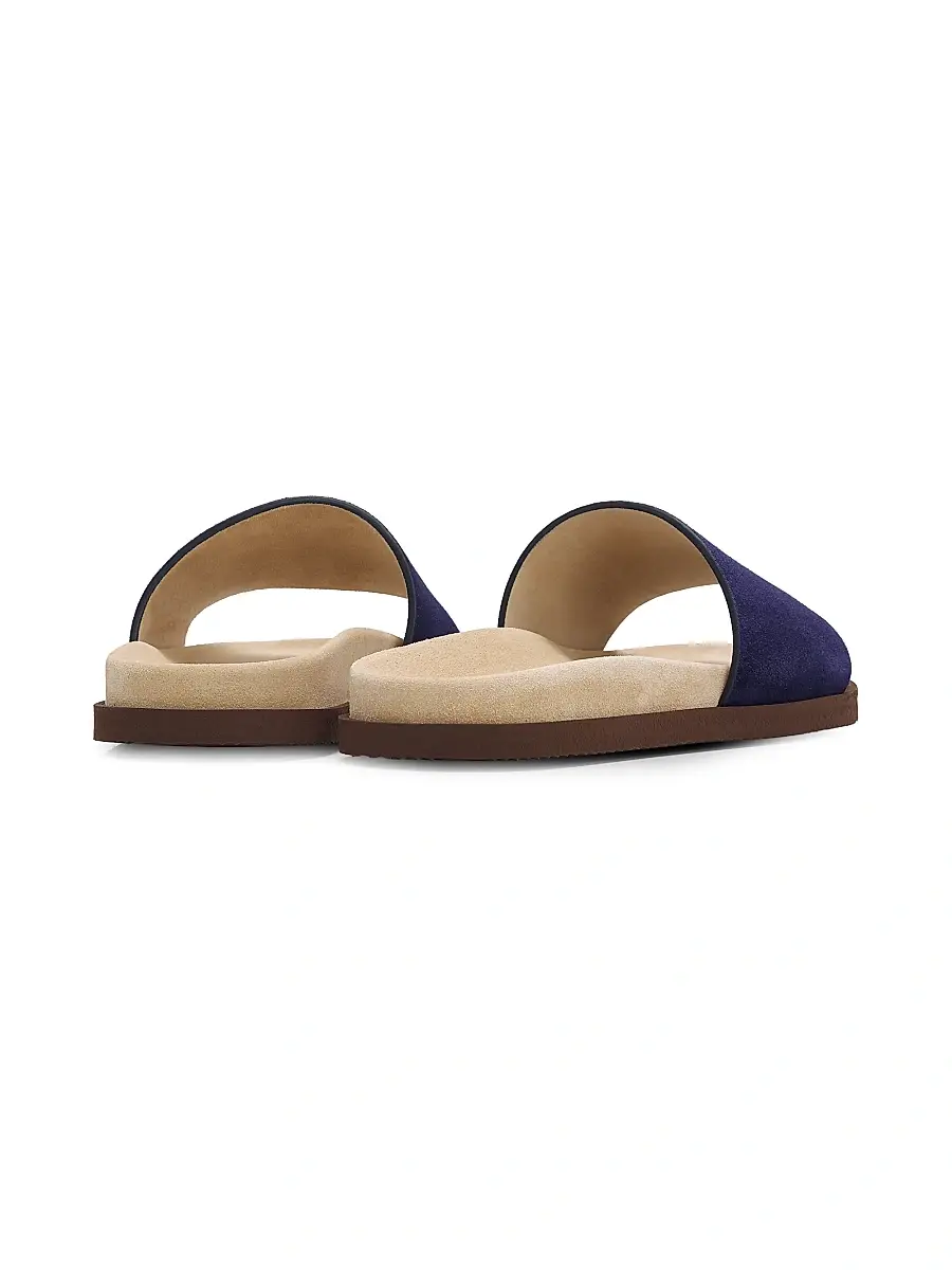 Brunello Cucinelli Men's Suede Slide Sandals | Thumbnail 3 Brunello Cucinelli Men's Suede Slide Sandals | Thumbnail 3