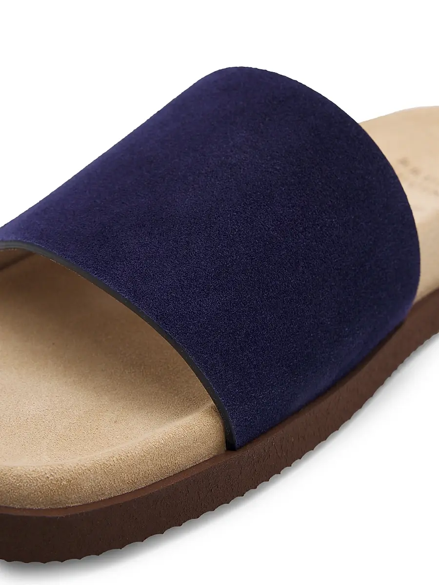 Brunello Cucinelli Men's Suede Slide Sandals | Thumbnail 5 Brunello Cucinelli Men's Suede Slide Sandals | Thumbnail 5