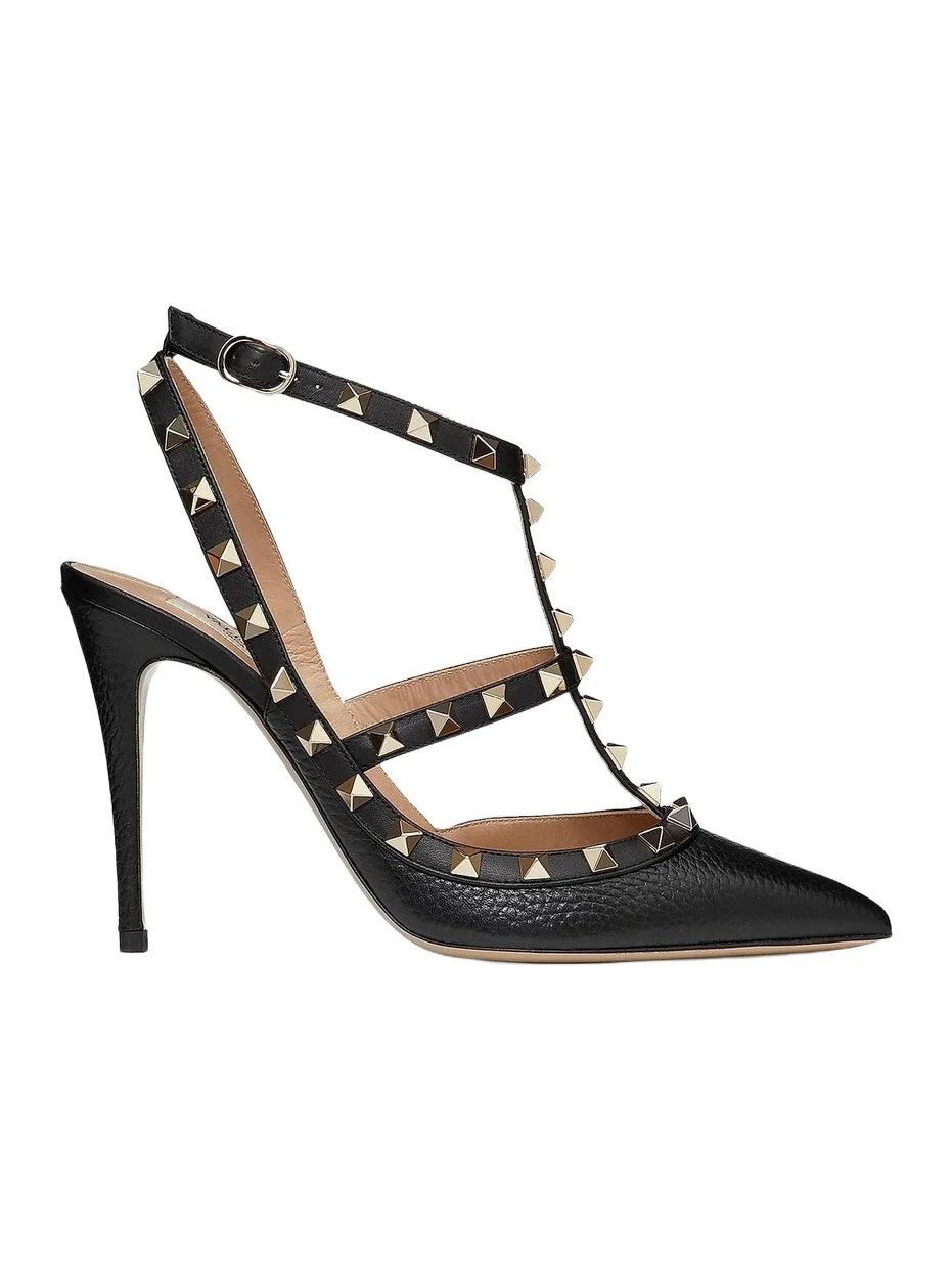Women's Rockstud Ankle Strap Pumps 100 MM Women's Rockstud Ankle Strap Pumps 100 MM