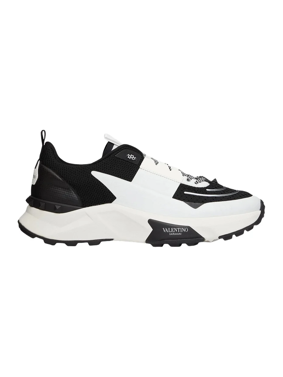 Valentino Men's True Act Low Top Sneakers in Mesh and Rubberized Fabric - Black