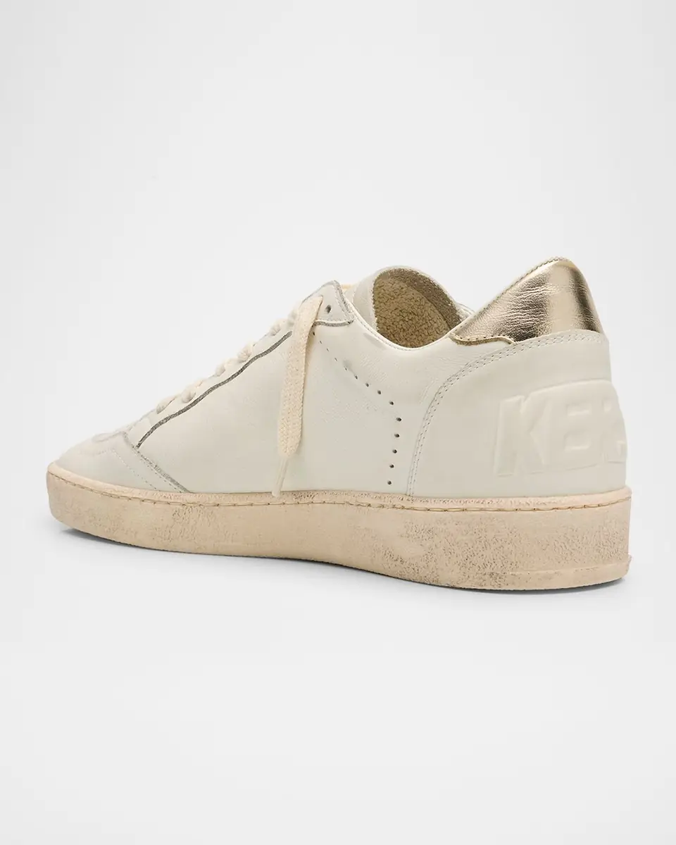 Golden Goose Ball Star Mixed Leather Low-Top Sneakers with Functional Locket | Thumbnail 3 Golden Goose Ball Star Mixed Leather Low-Top Sneakers with Functional Locket | Thumbnail 3