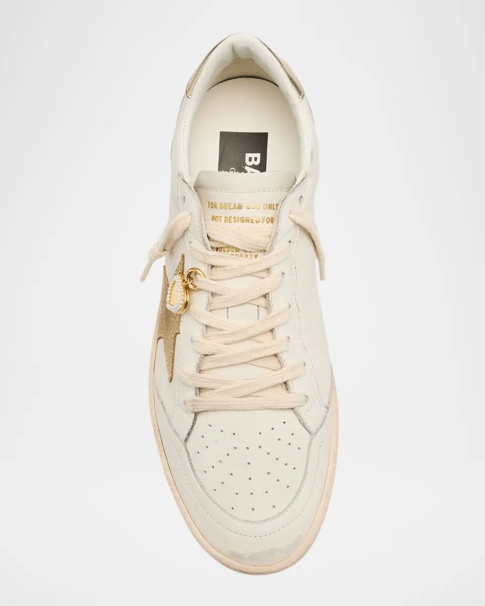 Golden Goose Ball Star Mixed Leather Low-Top Sneakers with Functional Locket | Thumbnail 5 Golden Goose Ball Star Mixed Leather Low-Top Sneakers with Functional Locket | Thumbnail 5