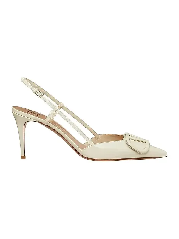 Women's VLogo Signature Patent Leather Slingback Pumps Women's VLogo Signature Patent Leather Slingback Pumps