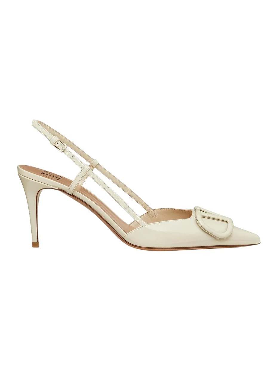 Women's VLogo Signature Patent Leather Slingback Pumps Women's VLogo Signature Patent Leather Slingback Pumps