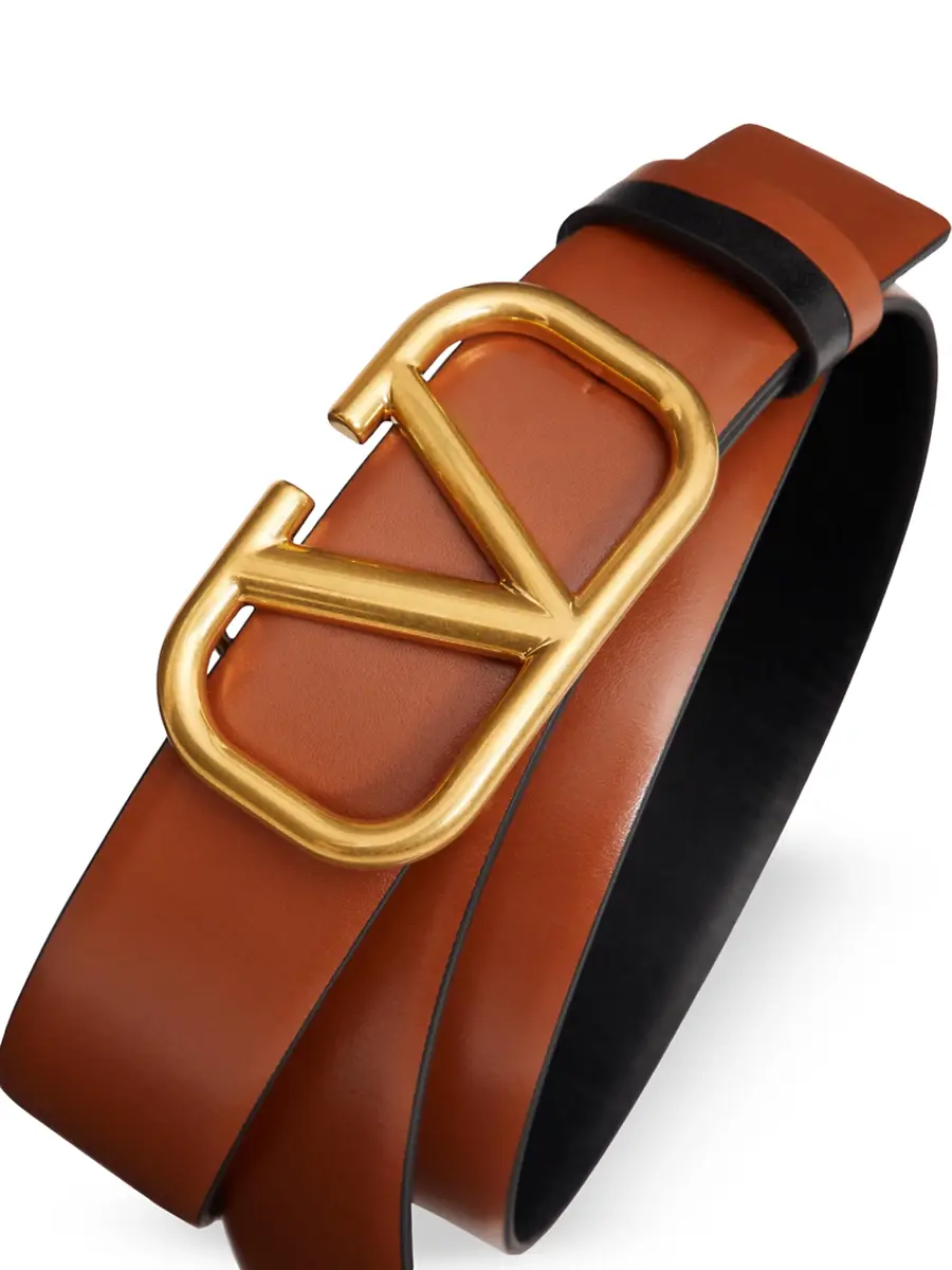 Valentino Women's Reversible VLogo Signature Belt in Glossy Calfskin 30MM | Thumbnail 2
