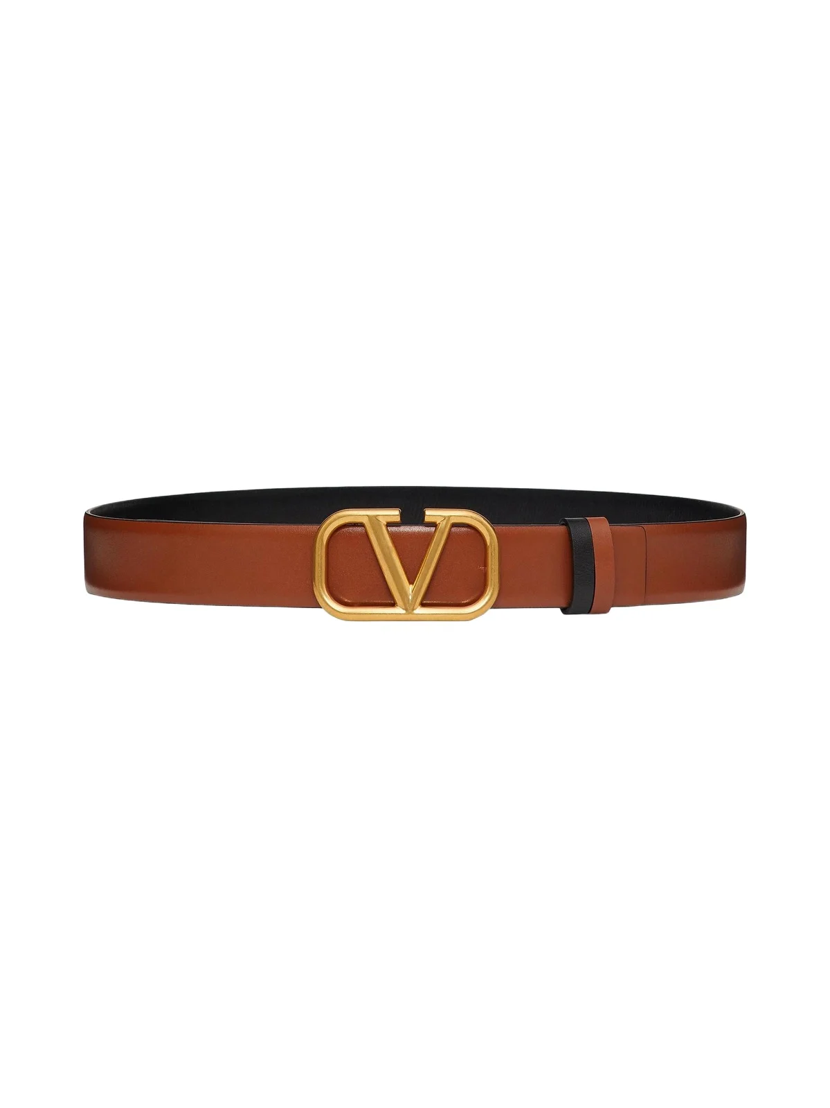 Valentino Women's Reversible VLogo Signature Belt in Glossy Calfskin 30MM