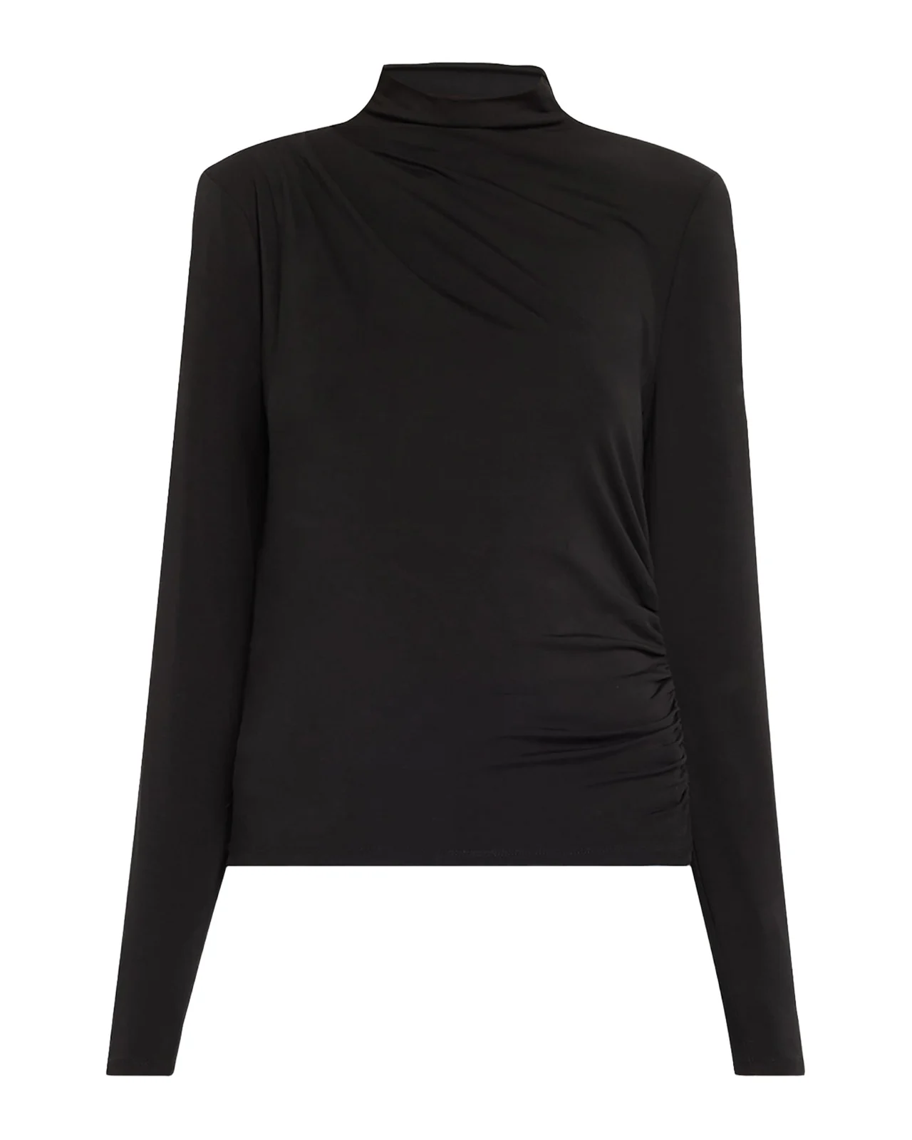 Veronica Beard Mylie Gathered Turtleneck Top