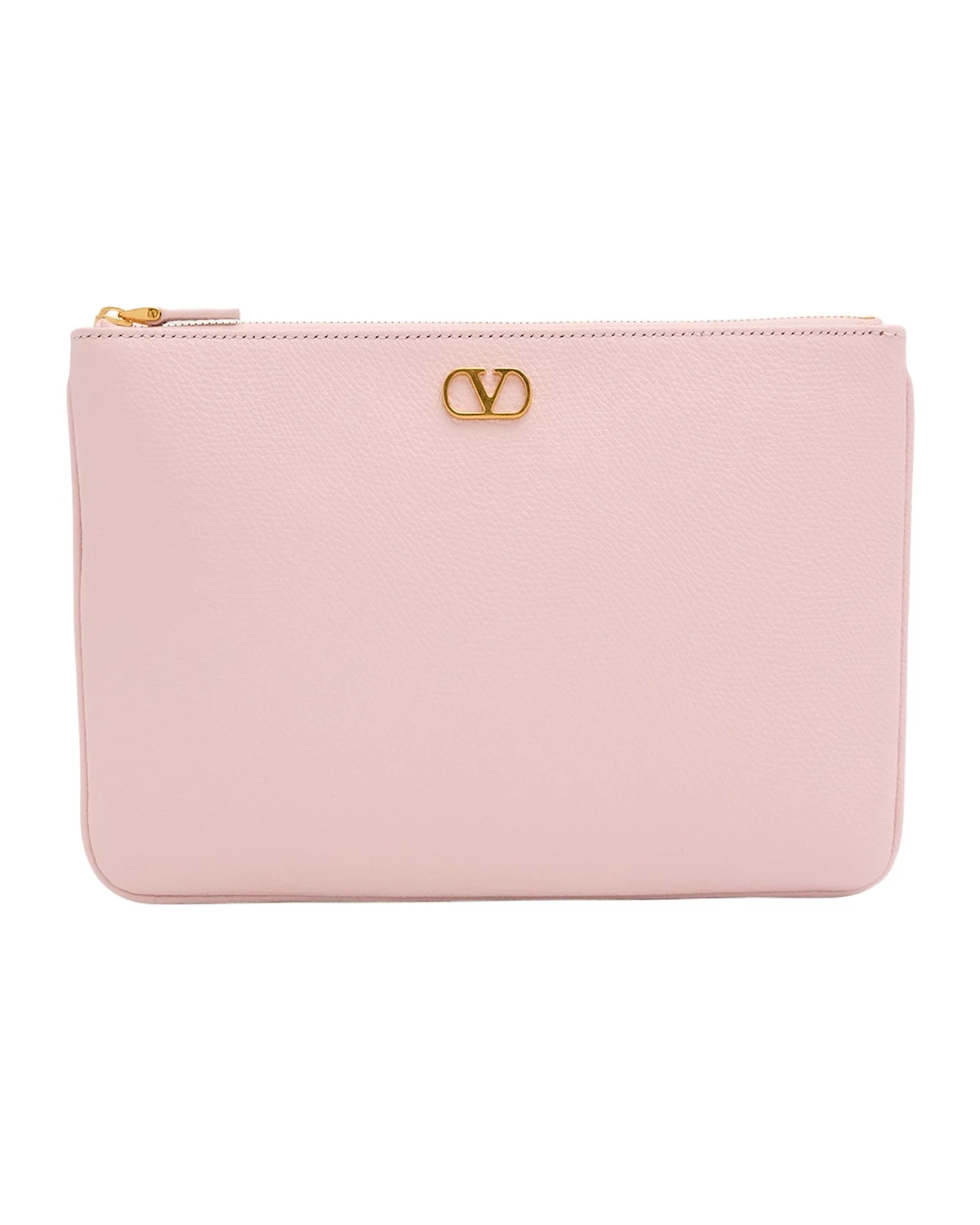 Valentino Garavani VLOGO Medium Leather Flat Pouch Bag