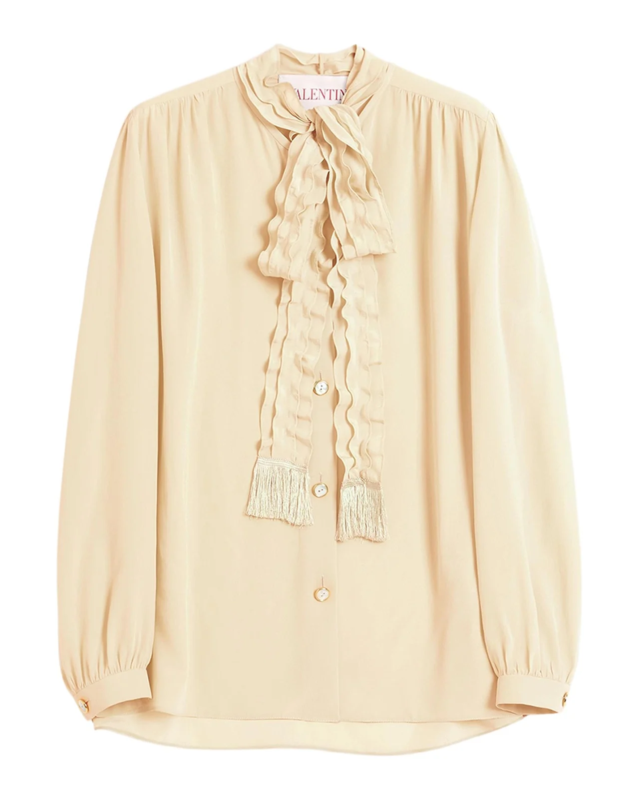 Ruffle Tie-Neck Silk Blouse Ruffle Tie-Neck Silk Blouse