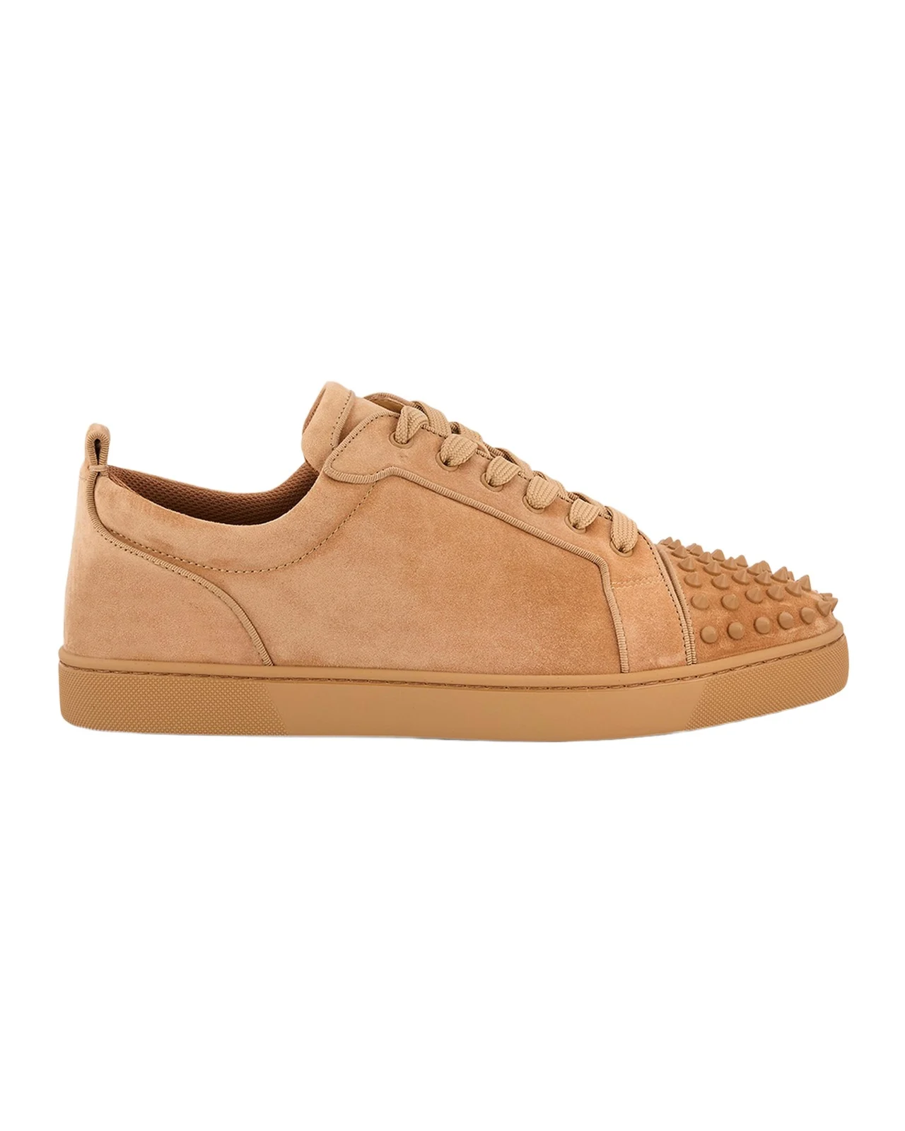 Christian Louboutin Men's Louis Junior Spikes Low-Top Suede Sneakers