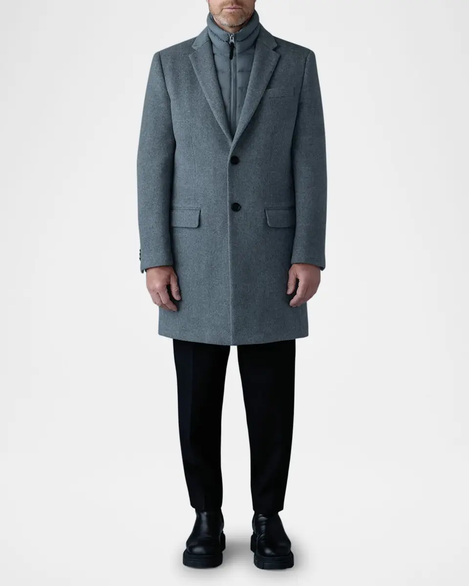 Mackage Men's Wool Topcoat with Removable Down Bib | Thumbnail 2