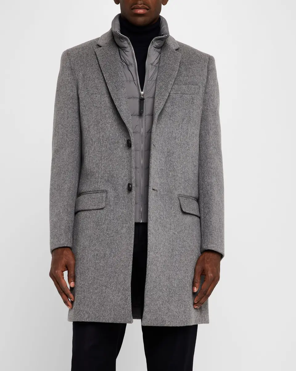 Mackage Men's Wool Topcoat with Removable Down Bib | Thumbnail 4