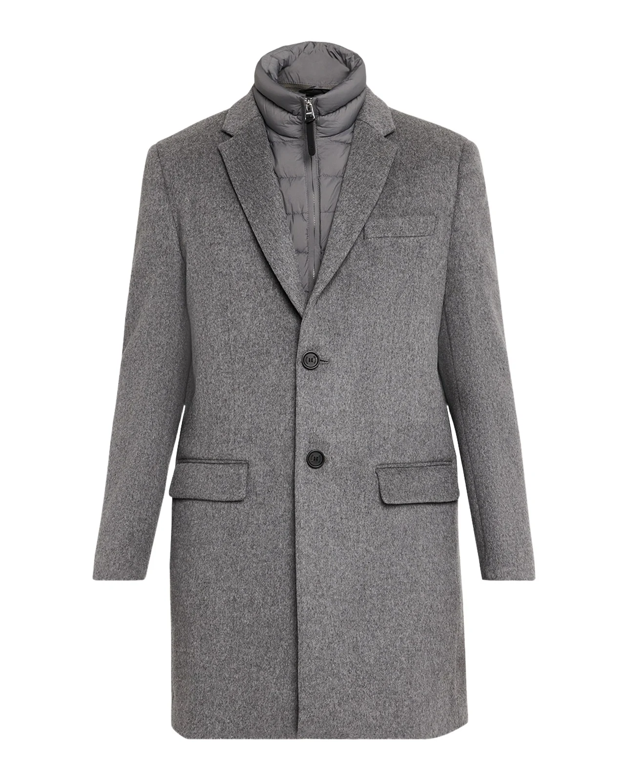 Men's Wool Topcoat with Removable Down Bib Men's Wool Topcoat with Removable Down Bib