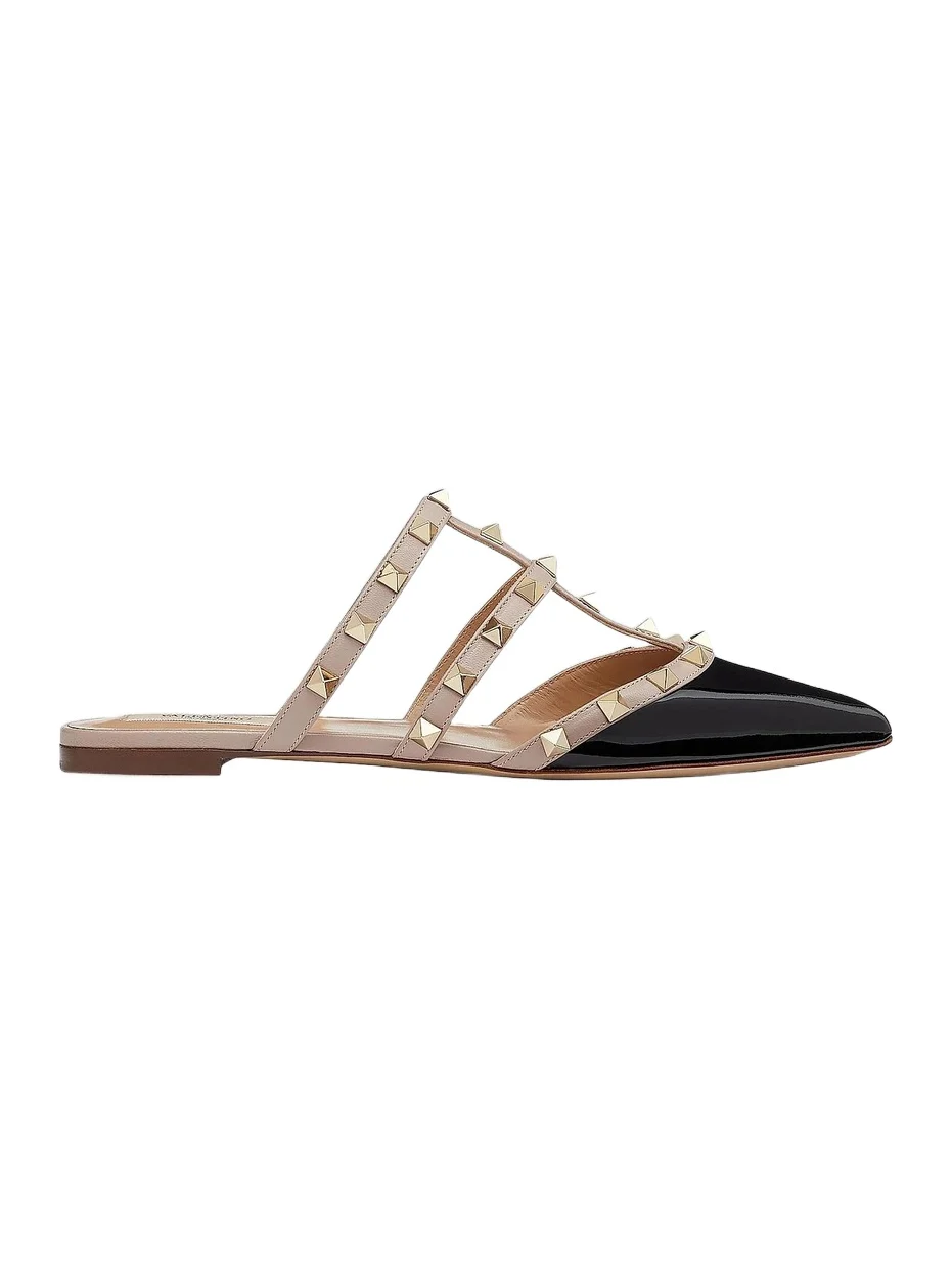 Valentino Women's Rockstud Patent-Leather Mules