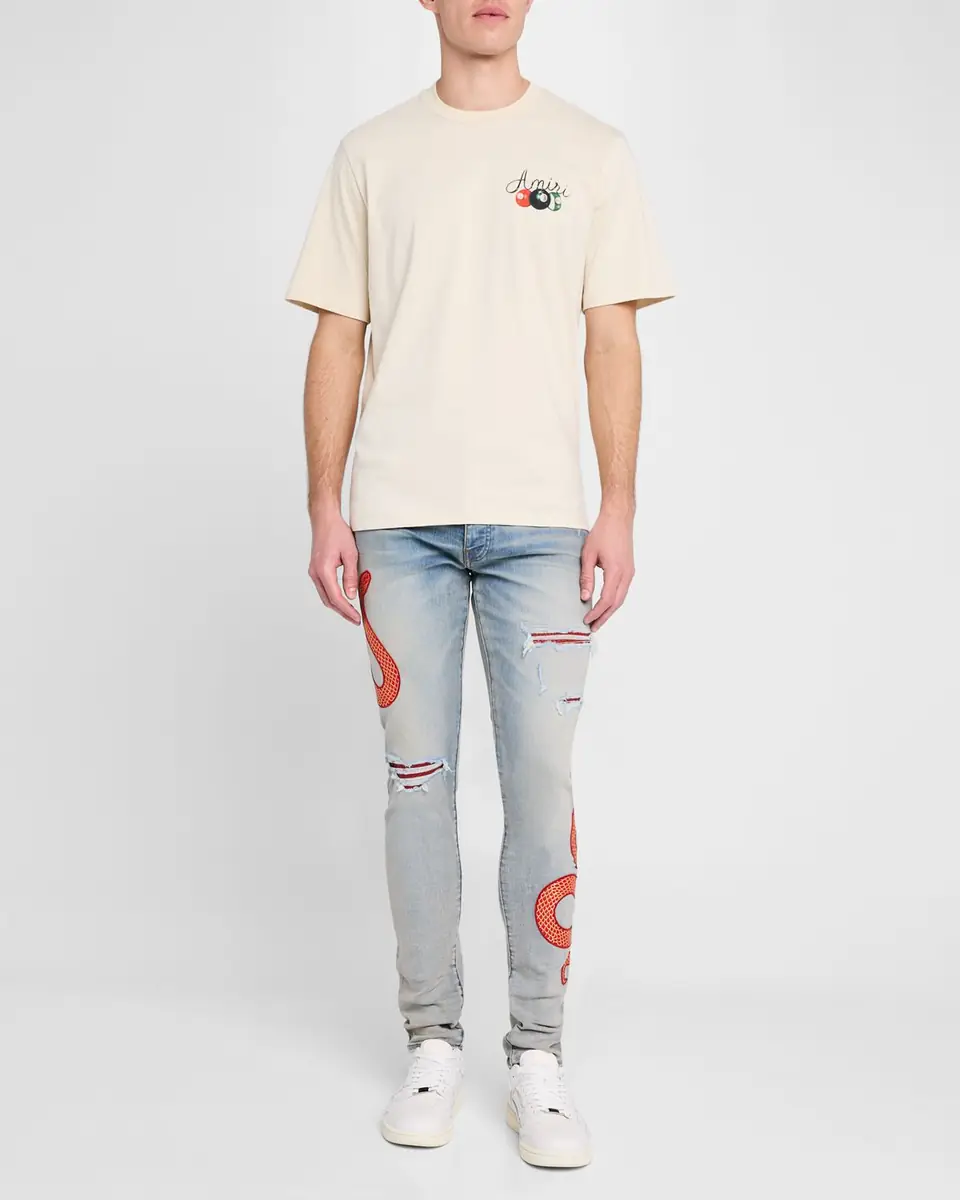 AMIRI Men's Skel Low-Top Leather Sneakers | Thumbnail 3 AMIRI Men's Skel Low-Top Leather Sneakers | Thumbnail 3