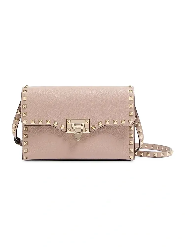 Women's Small Rockstud Grainy Calfskin Crossbody Bag Women's Small Rockstud Grainy Calfskin Crossbody Bag