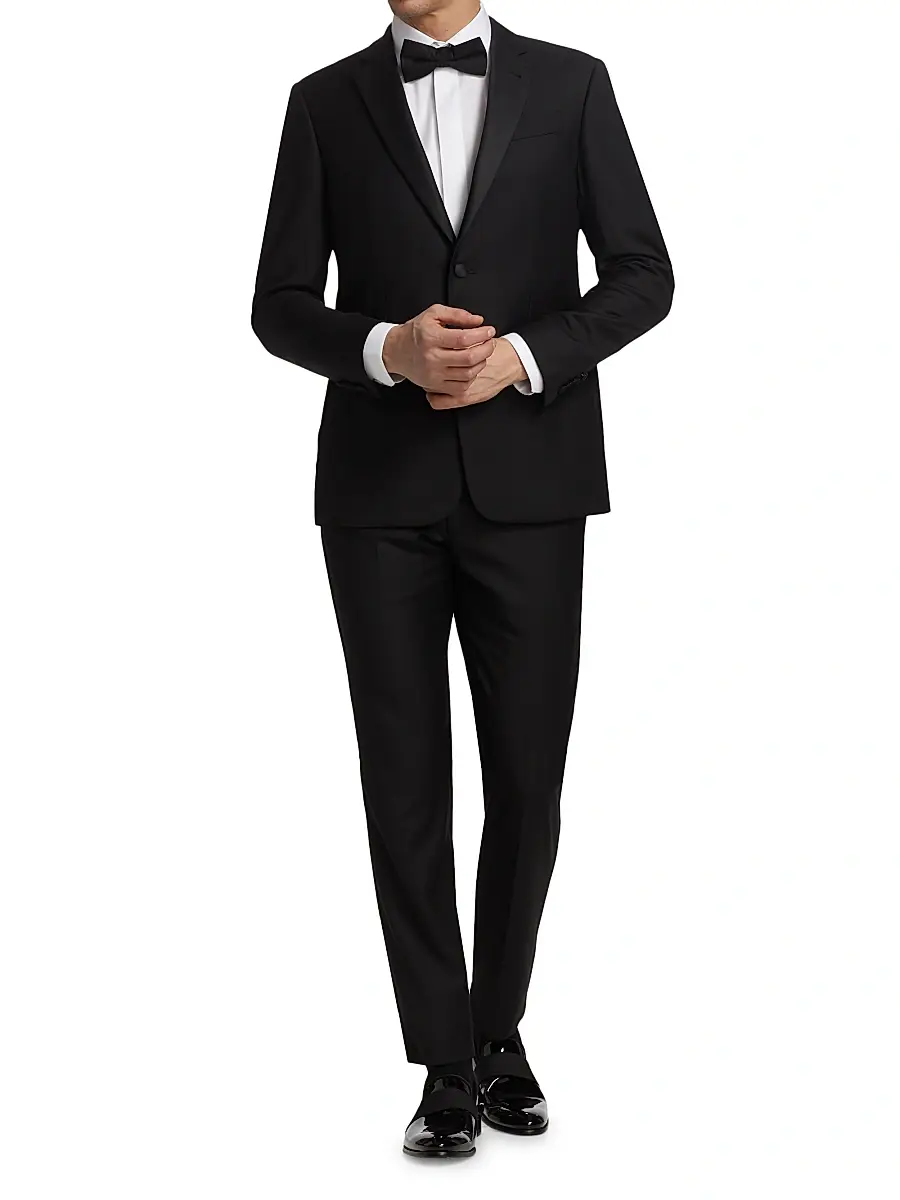 Emporio Armani Men's One-Button Regular-Fit Wool Tuxedo | Thumbnail 2 Emporio Armani Men's One-Button Regular-Fit Wool Tuxedo | Thumbnail 2