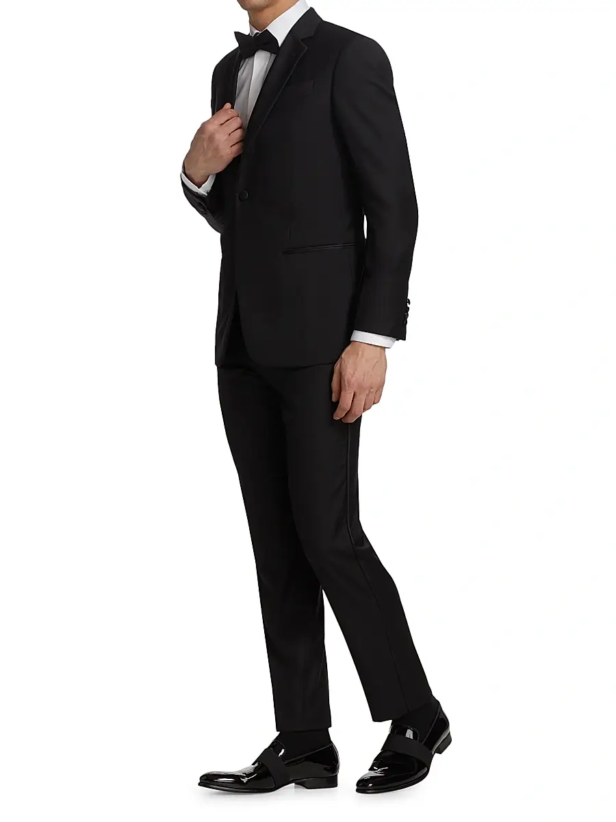 Emporio Armani Men's One-Button Regular-Fit Wool Tuxedo | Thumbnail 4 Emporio Armani Men's One-Button Regular-Fit Wool Tuxedo | Thumbnail 4