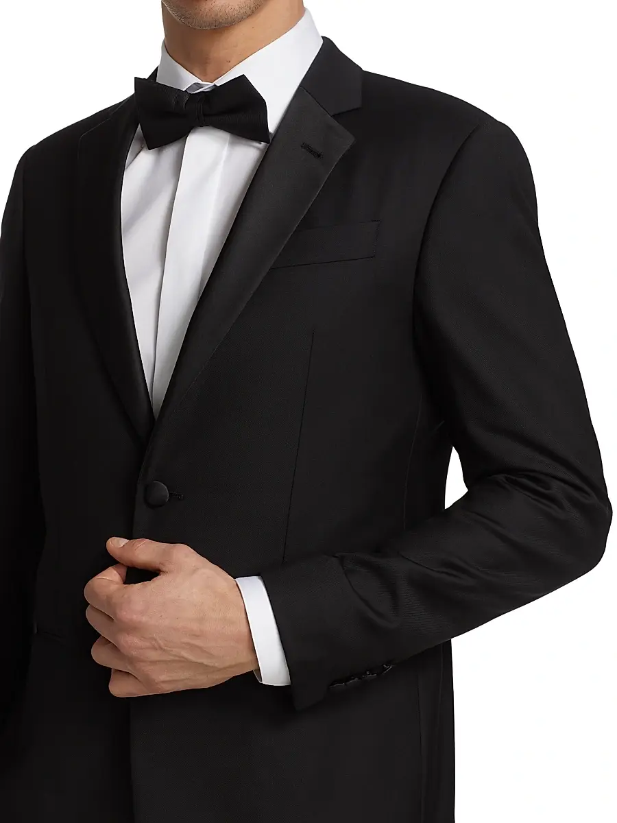 Emporio Armani Men's One-Button Regular-Fit Wool Tuxedo | Thumbnail 6 Emporio Armani Men's One-Button Regular-Fit Wool Tuxedo | Thumbnail 6