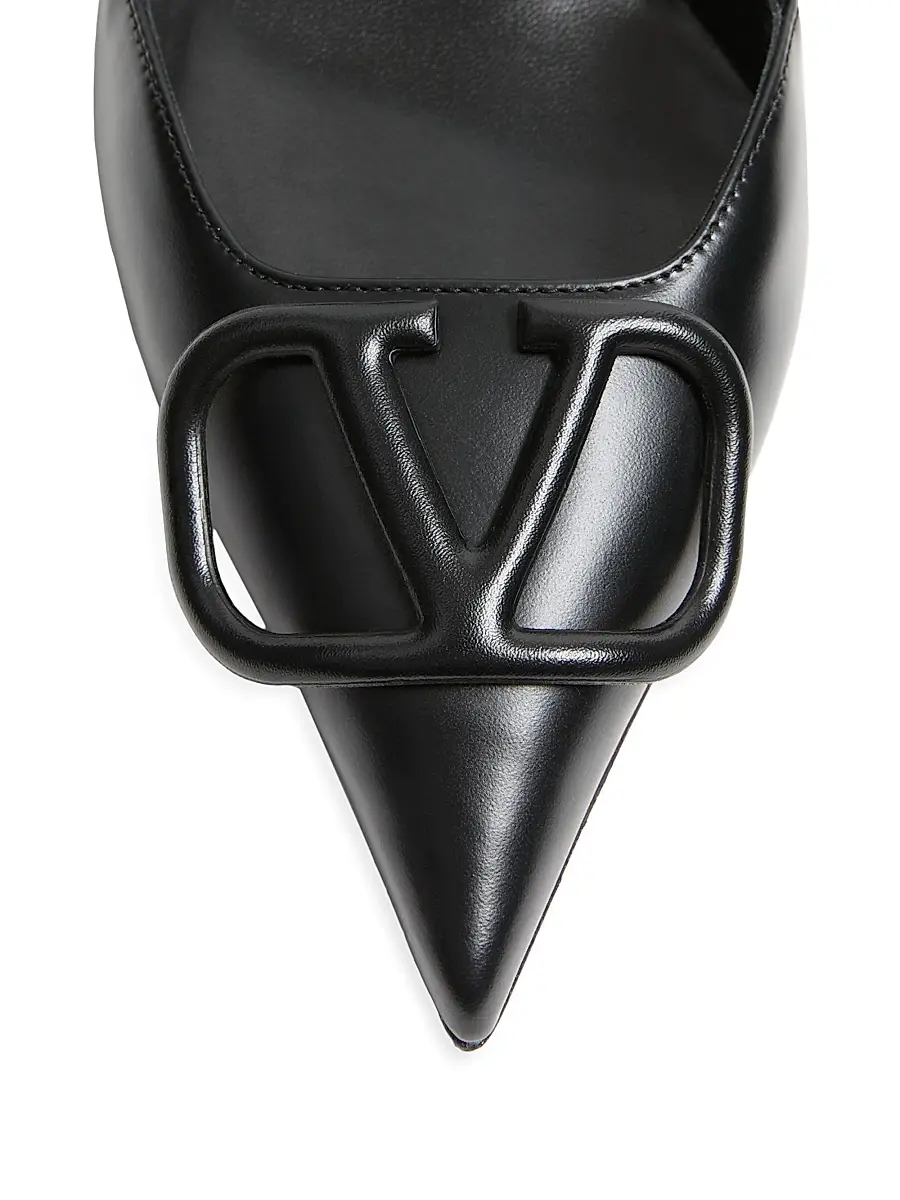 Valentino Women's VLogo Signature Calfskin 80MM Slingback Pumps | Thumbnail 5 Valentino Women's VLogo Signature Calfskin 80MM Slingback Pumps | Thumbnail 5