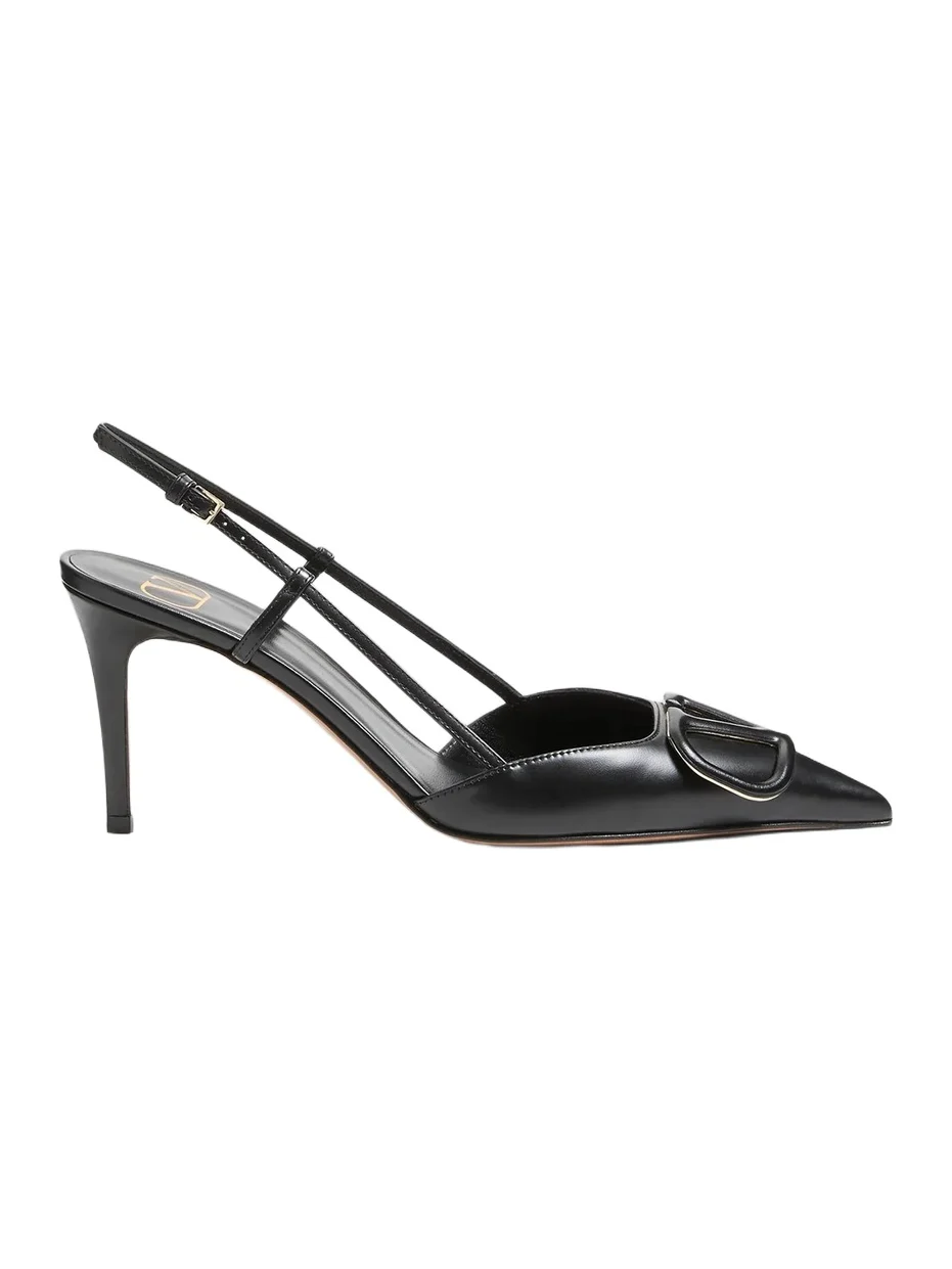 Women's VLogo Signature Calfskin 80MM Slingback Pumps