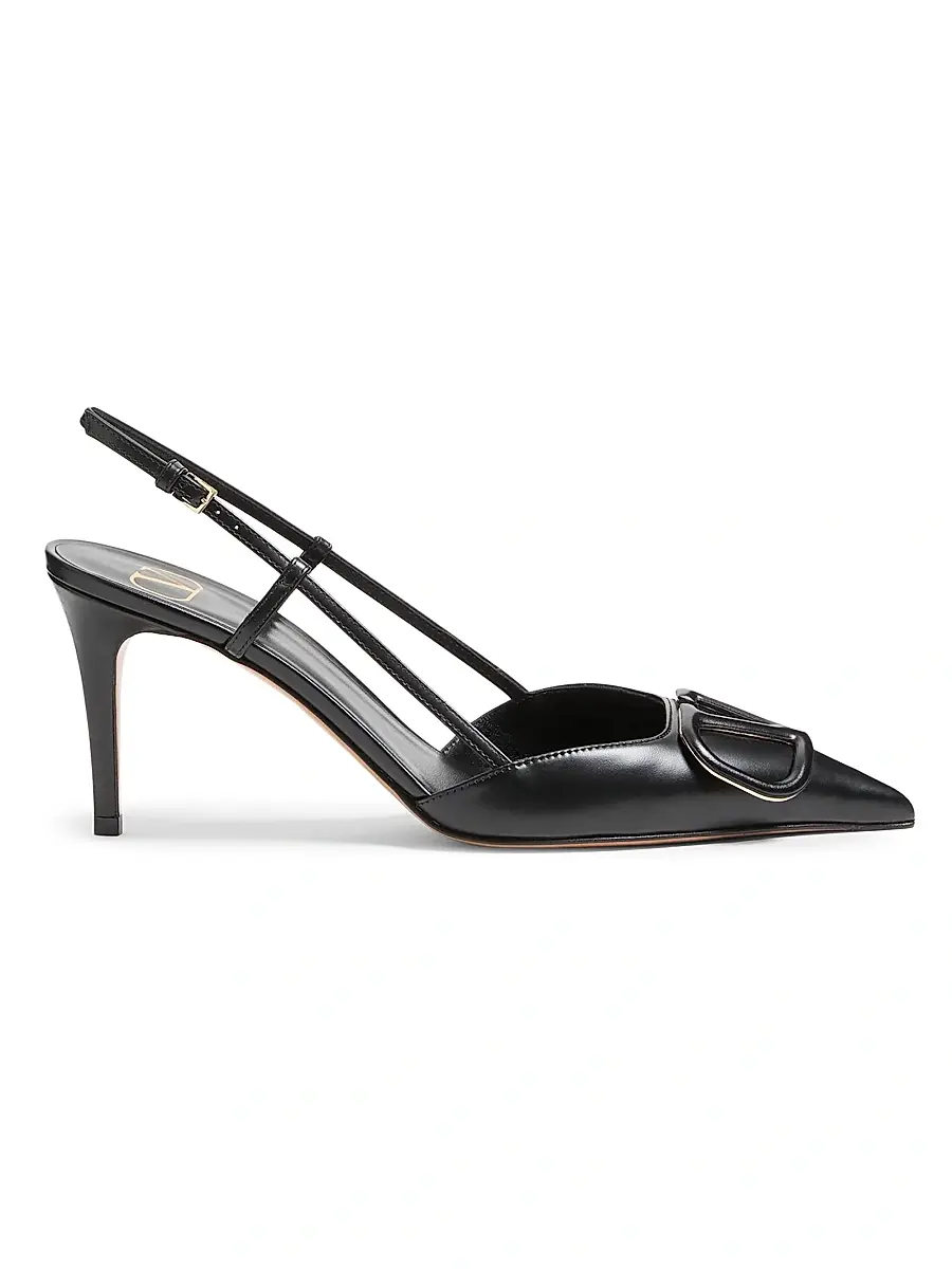 Women's VLogo Signature Calfskin 80MM Slingback Pumps Women's VLogo Signature Calfskin 80MM Slingback Pumps