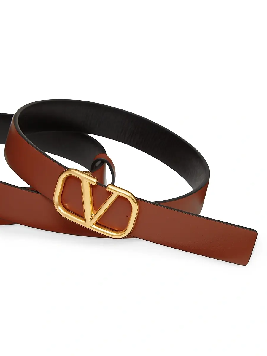 Valentino Women's Reversible Vlogo Signature Belt In Glossy Calfskin 20 MM | Thumbnail 2